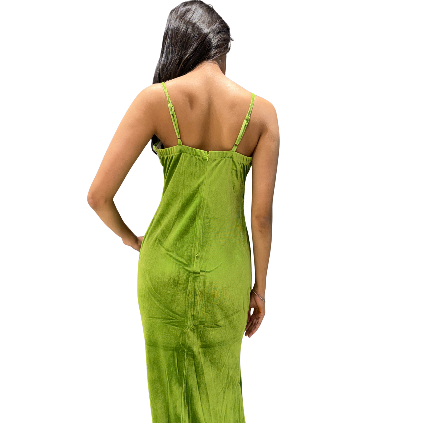 Green Crystal Embellished Bodycon Dress