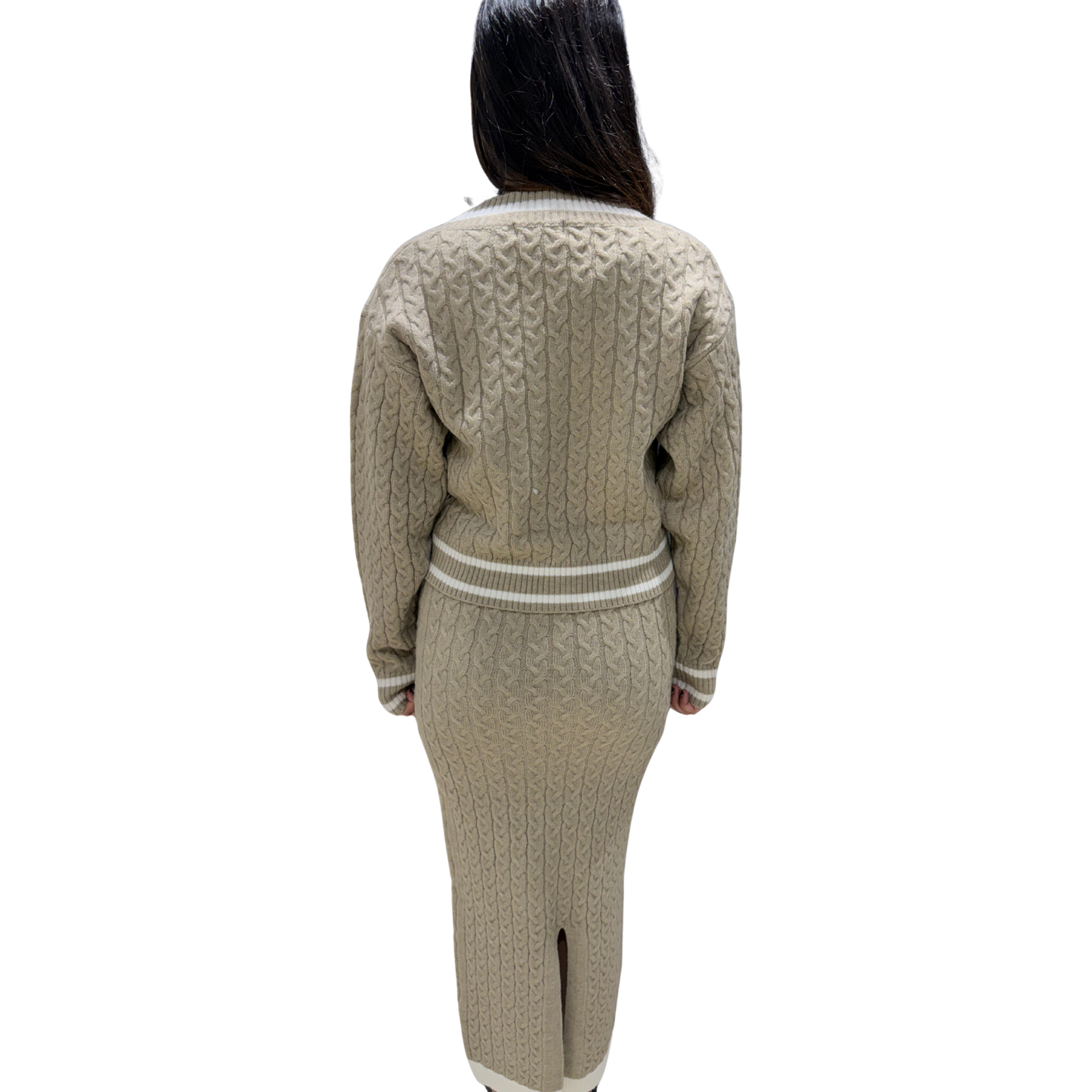Cozy Cable-Knit Two-Piece Midi Set
