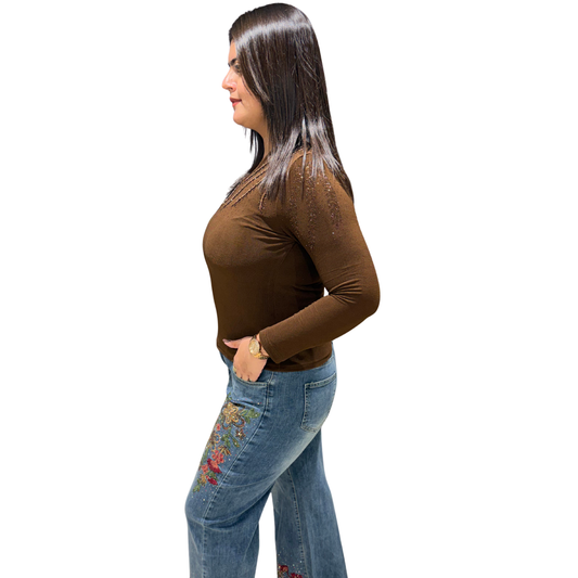 Aurora Bloom Embellished Bootcut Jeans