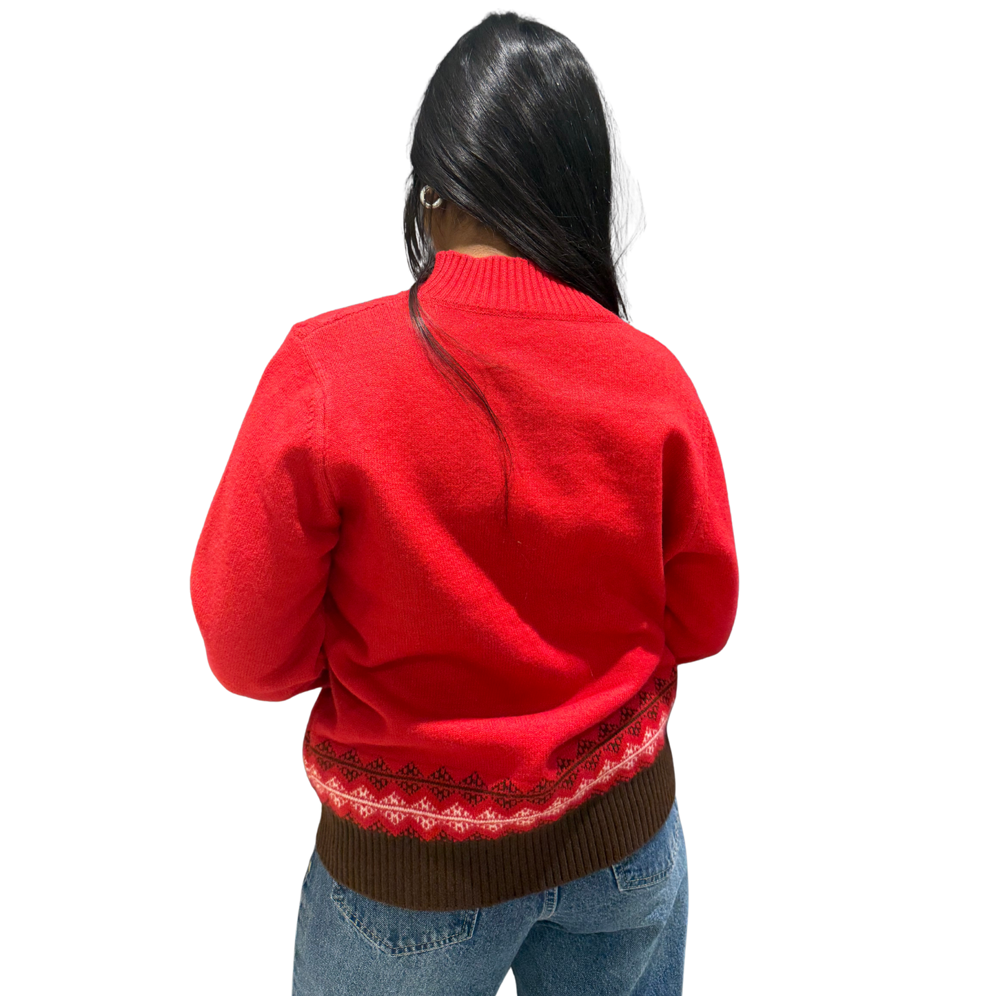 Ruby Fair Isle Knit Sweater | Winter Cable Knit Pullover