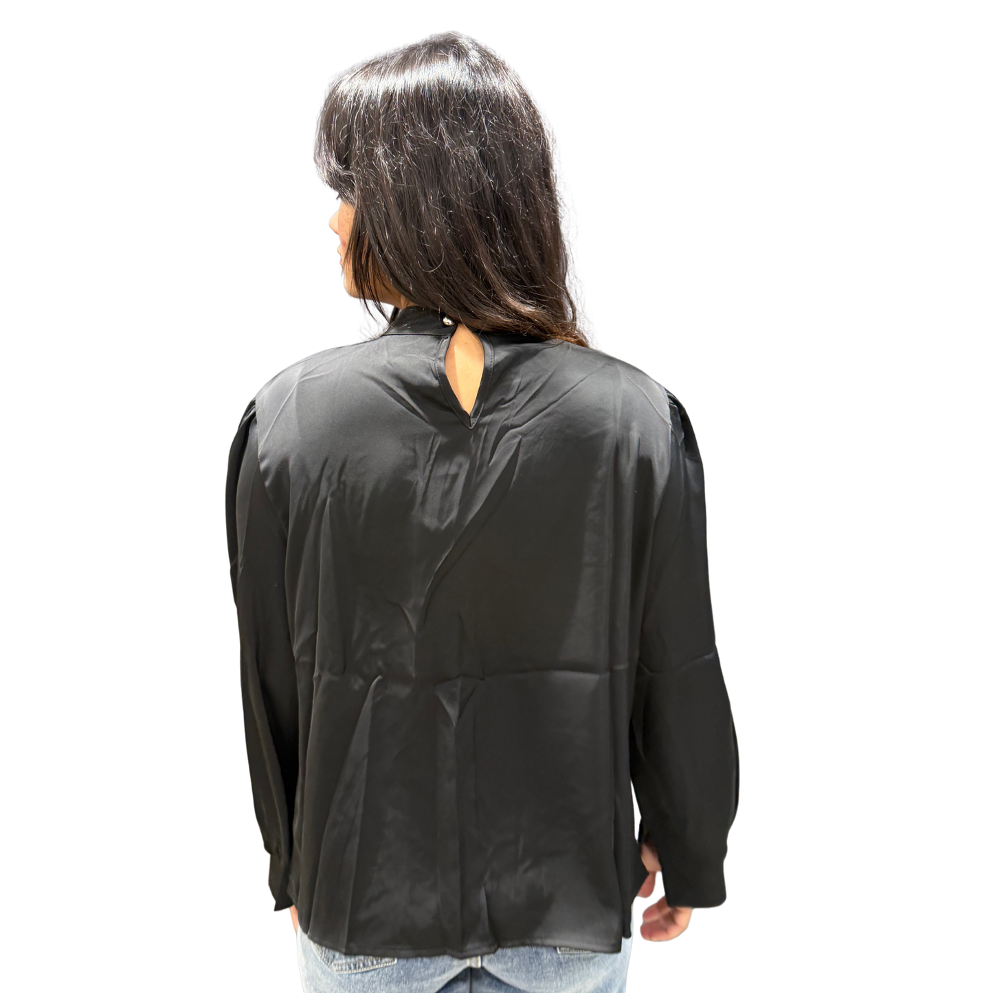 Embellished Neck Satin Top