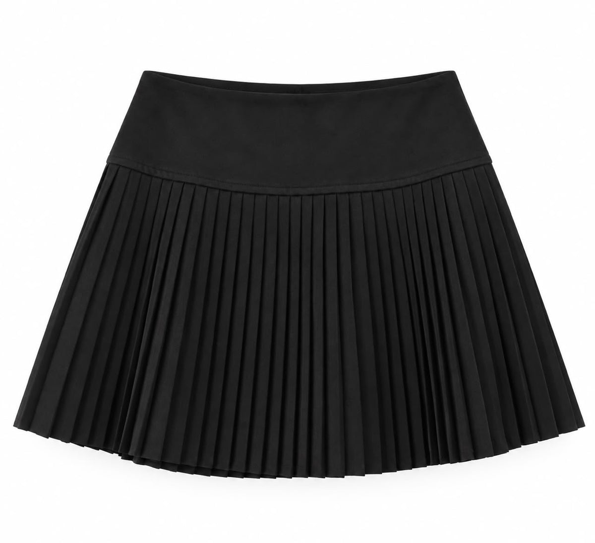 Black Pleated Mini Skirt