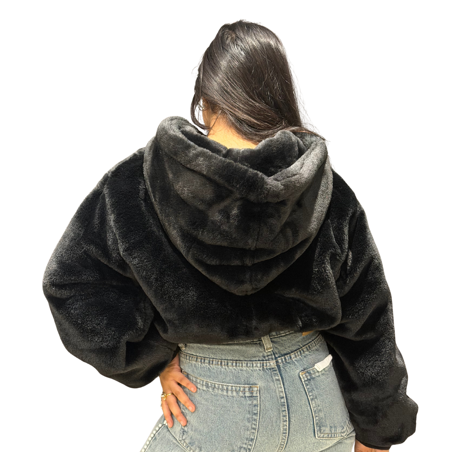 Cozy Teddy Fur Hoodie – Oversized Winter Zip-Up Jacket