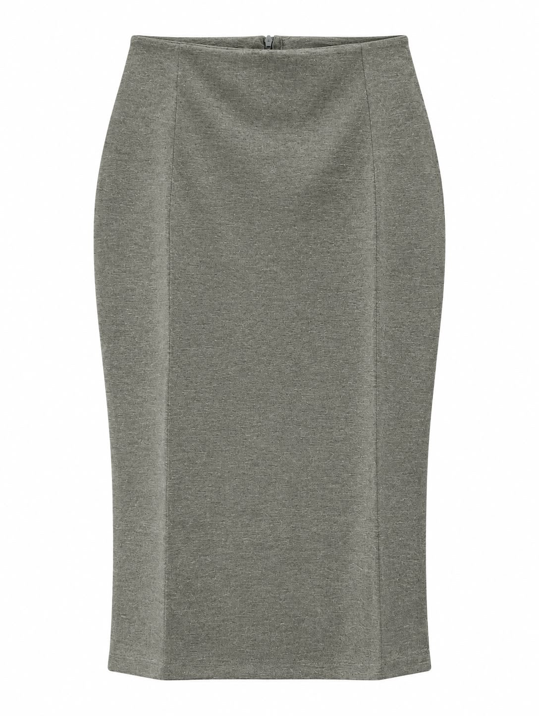 Grey High-Waist Pencil Midi Skirt - The Style Story