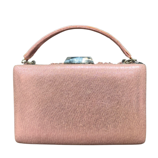 Blush Pink Sequin Embellished Top Handle Clutch Bag