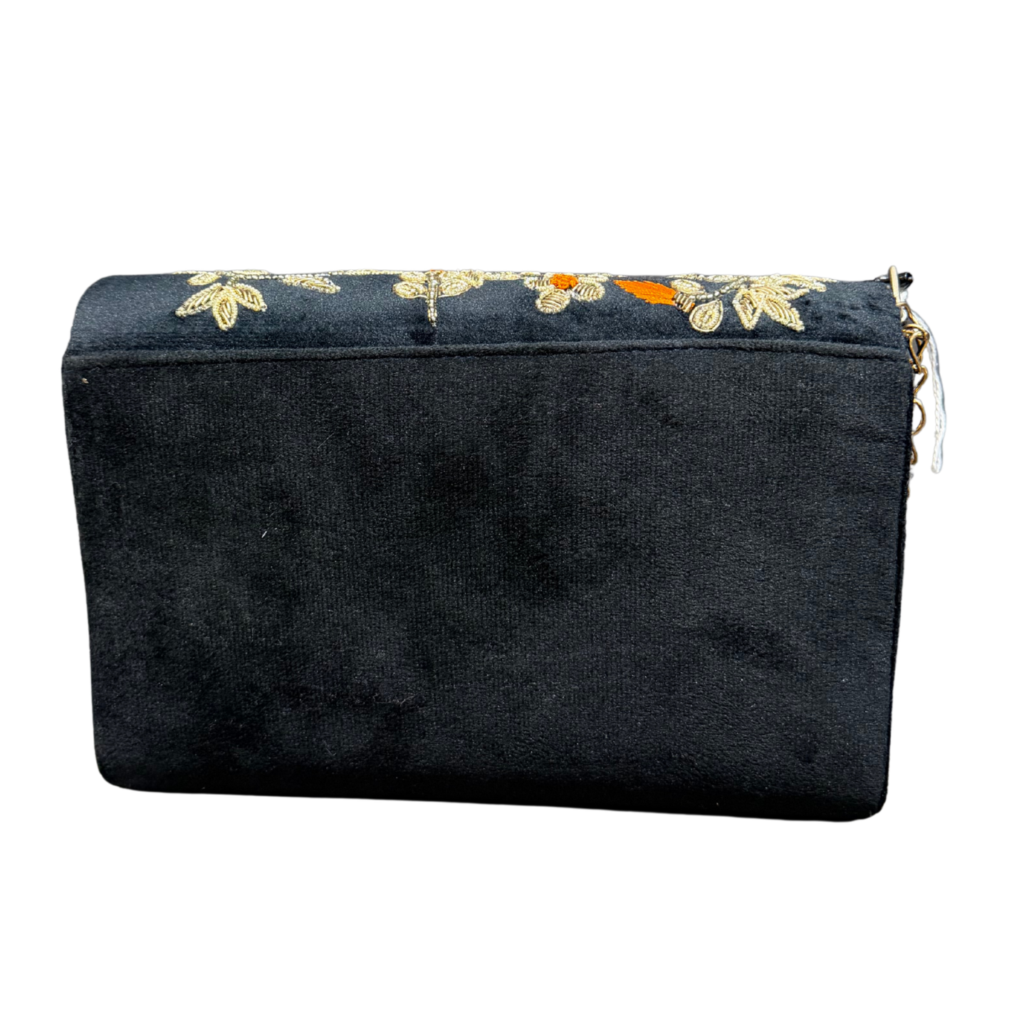 Handcrafted Velvet Floral Embroidered Clutch Bag