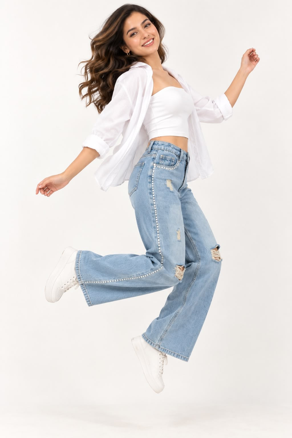 Pearl wide-leg jeans for women - The Style Story