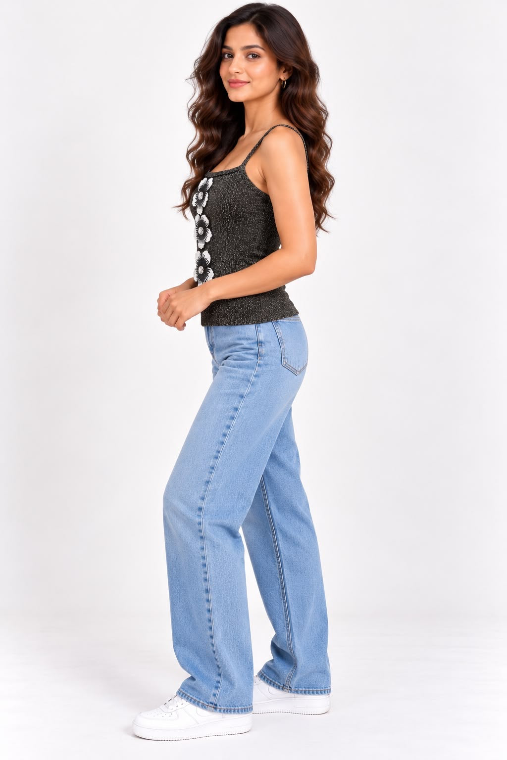 Floral Appliqué Knit Top