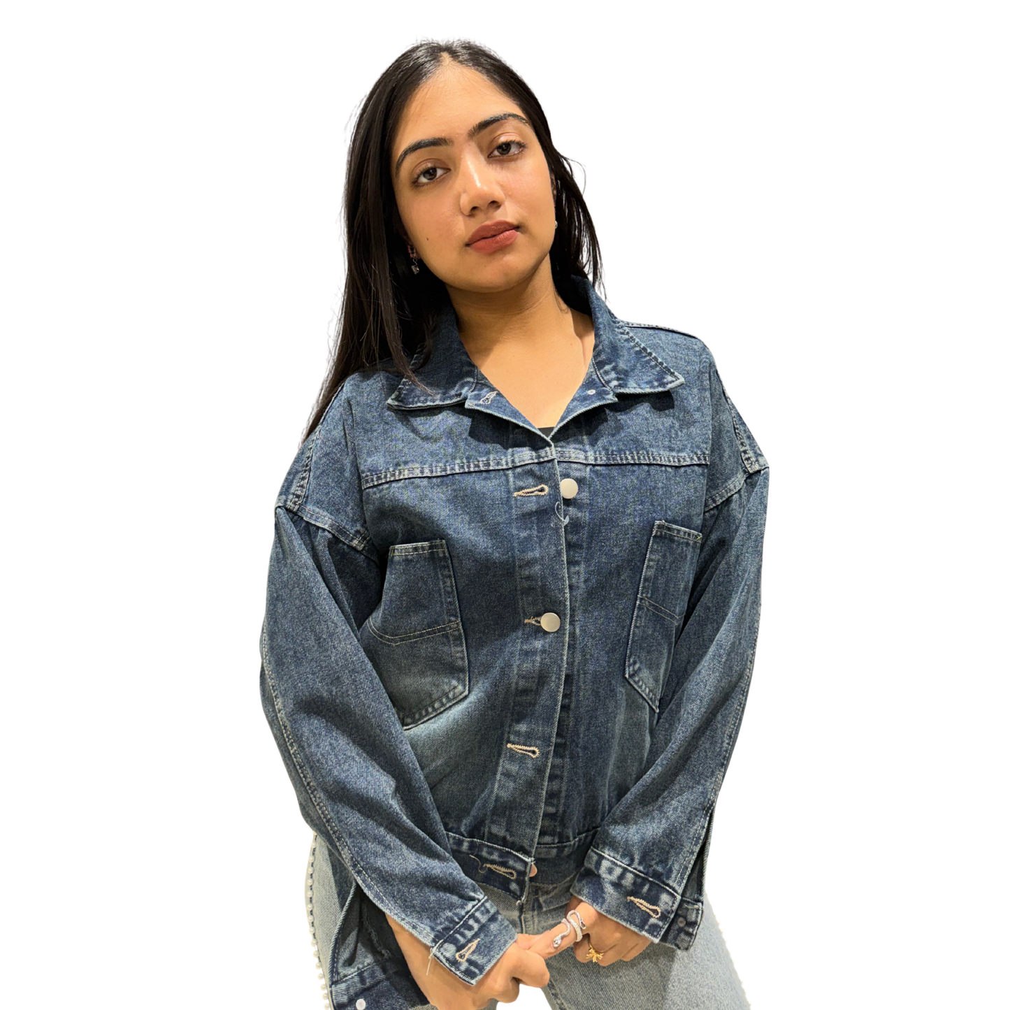 ParisGlam Women’s Embellished Denim Jacket – Eiffel Sequin Back Design