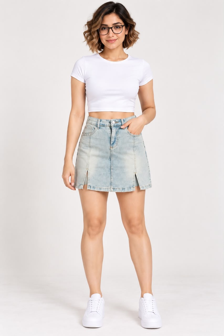 Denim Mini Skirt