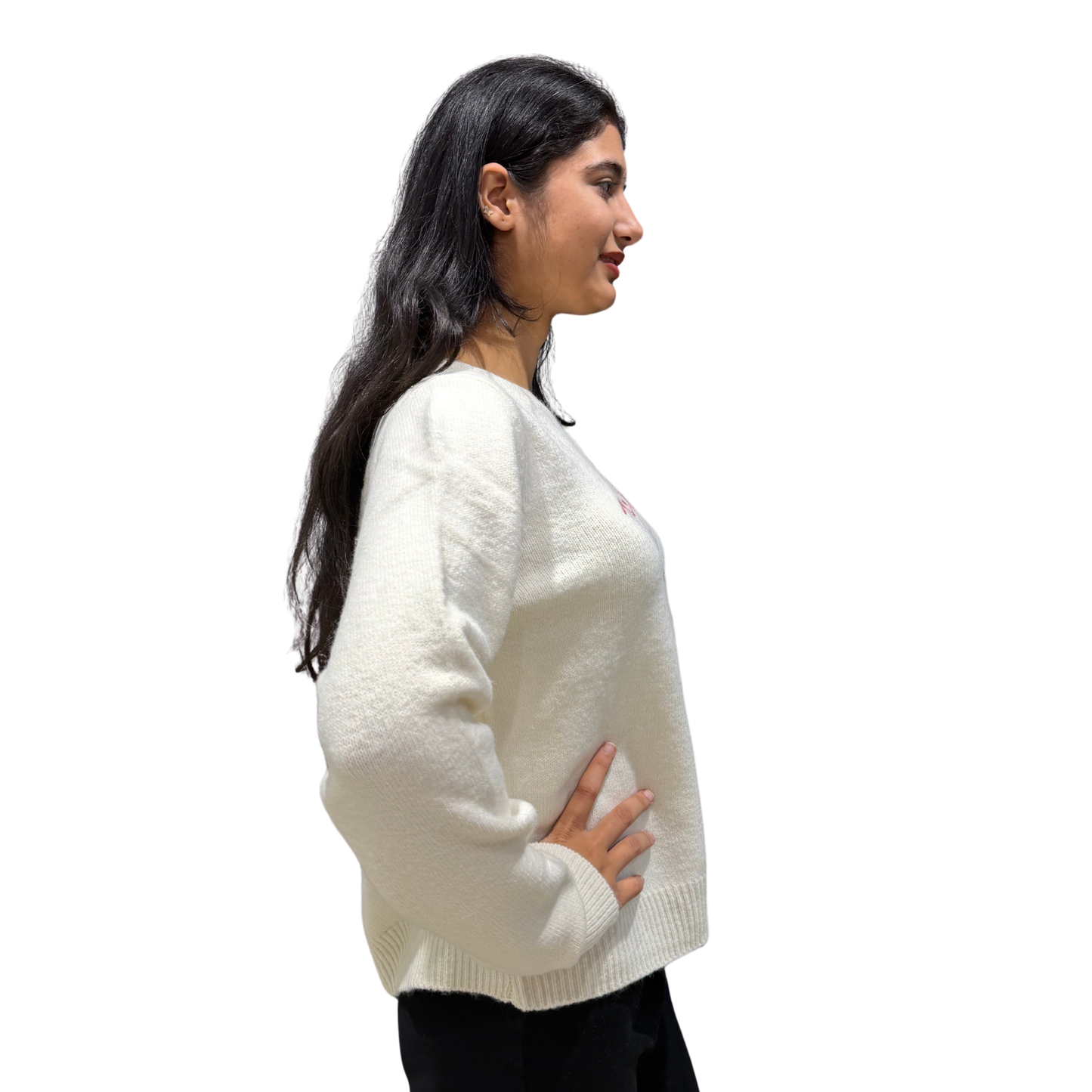 Cosy Cat Graphic Knit Sweater –Fleece Pullover