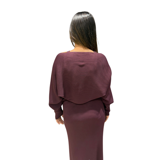 Ribbed Knit Co-Ord Set | Crop Top, Shrug & Maxi Skirt