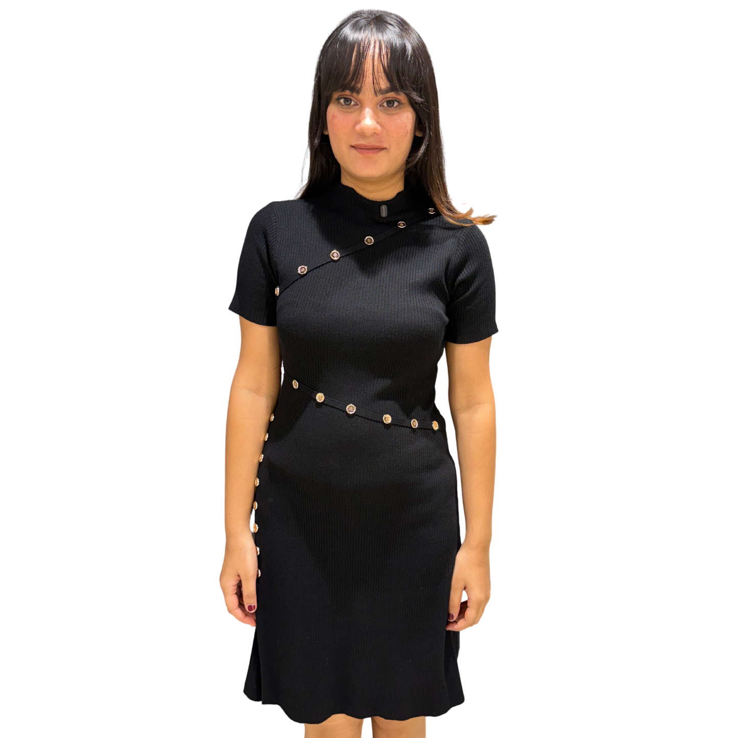 Royal Black Woolen Midi