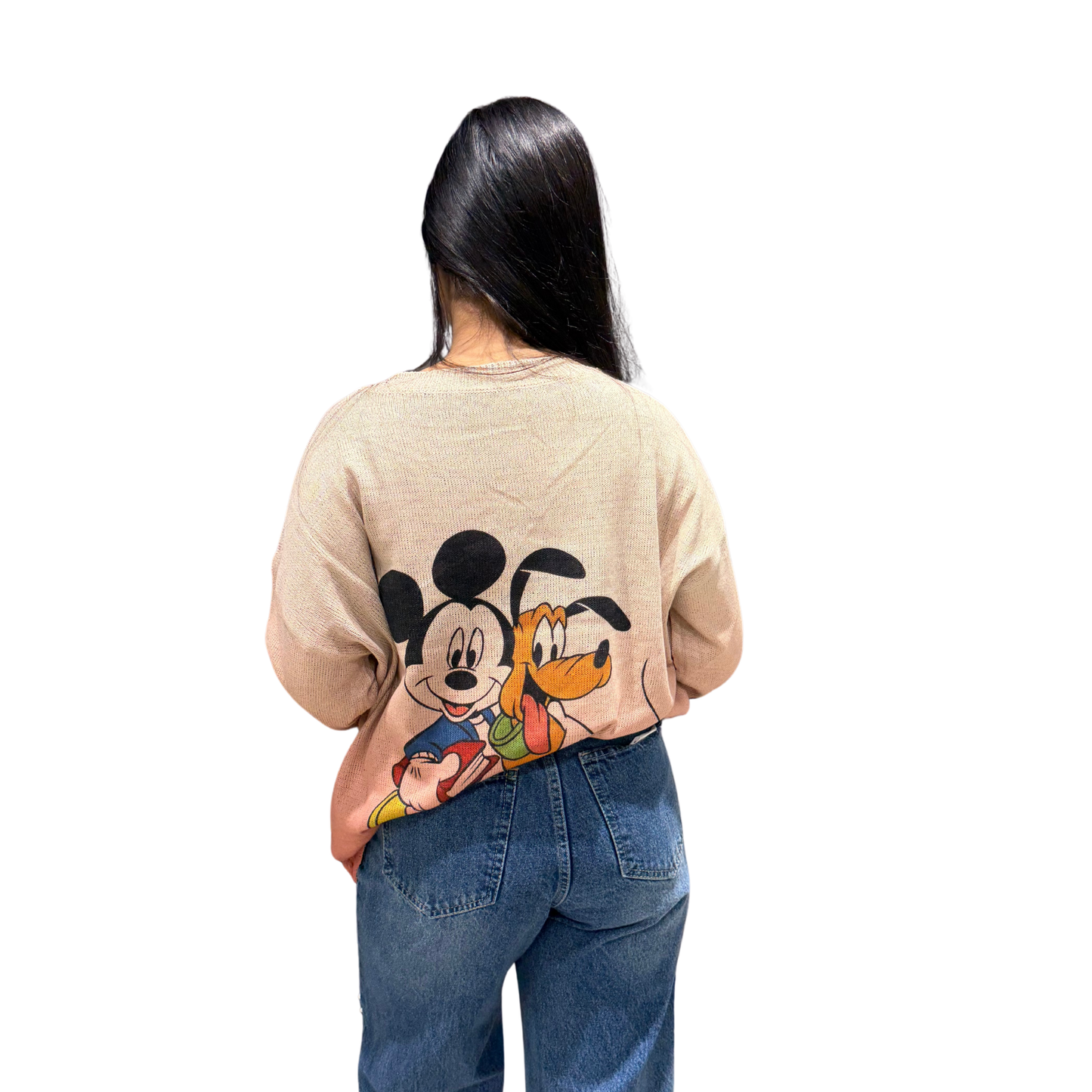 Oversized Teddy & Floral Print Casual sweater