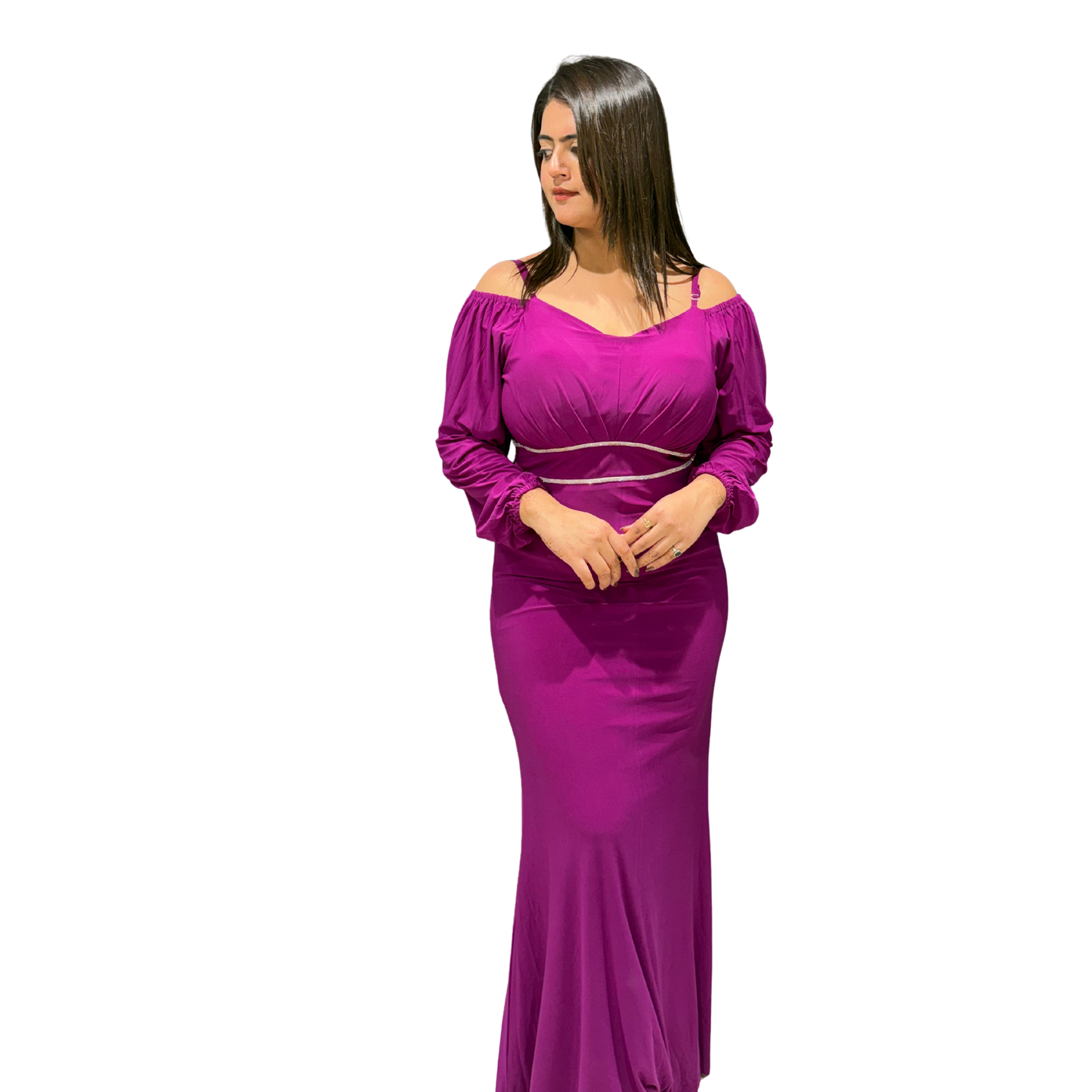 Amethyst Grace Off-Shoulder Maxi Dress