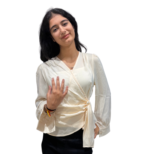 Satin full sleeves top