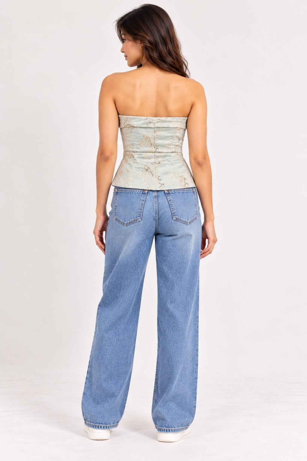 Pastel Green Floral Corset Top