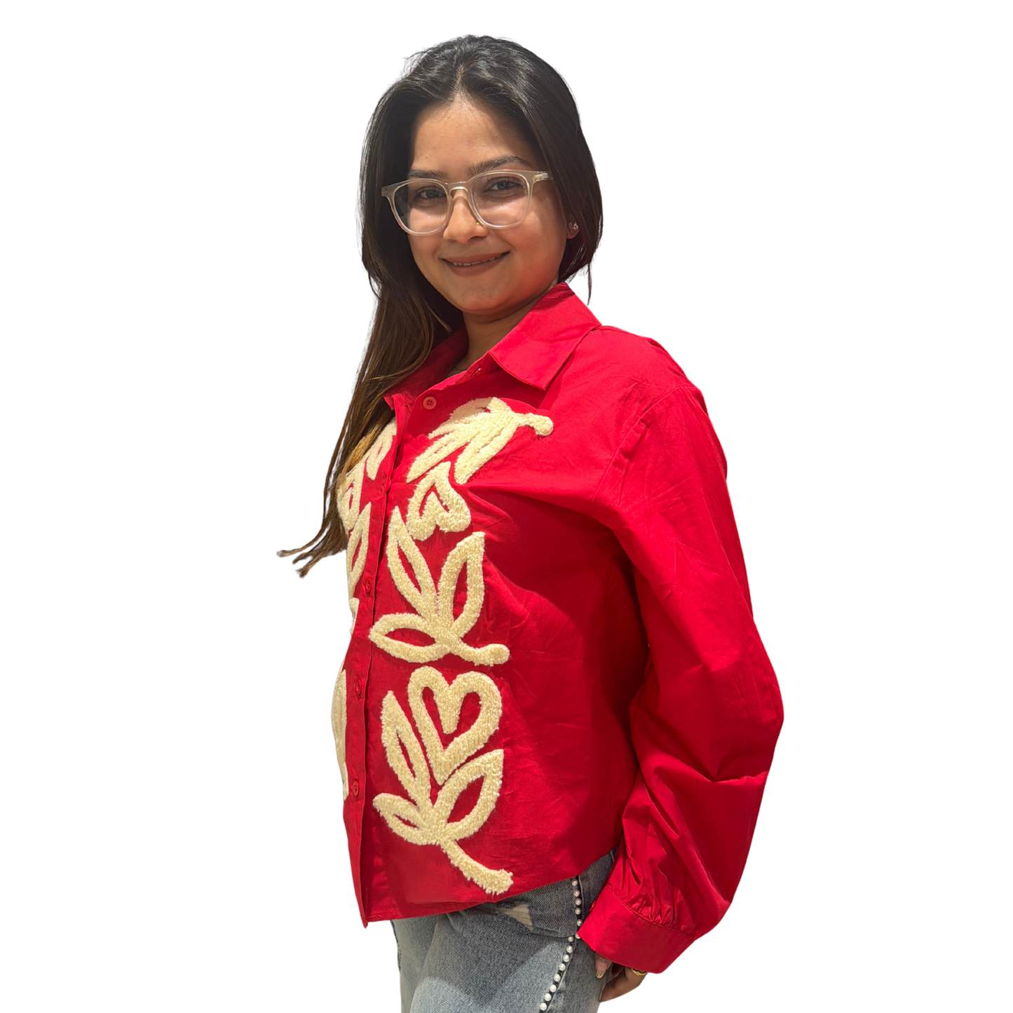 Embroidered Cotton Shirt for Women