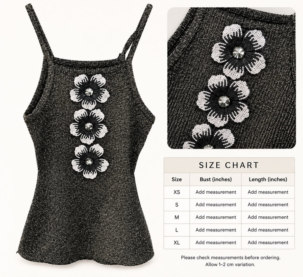 Floral Appliqué Knit Top