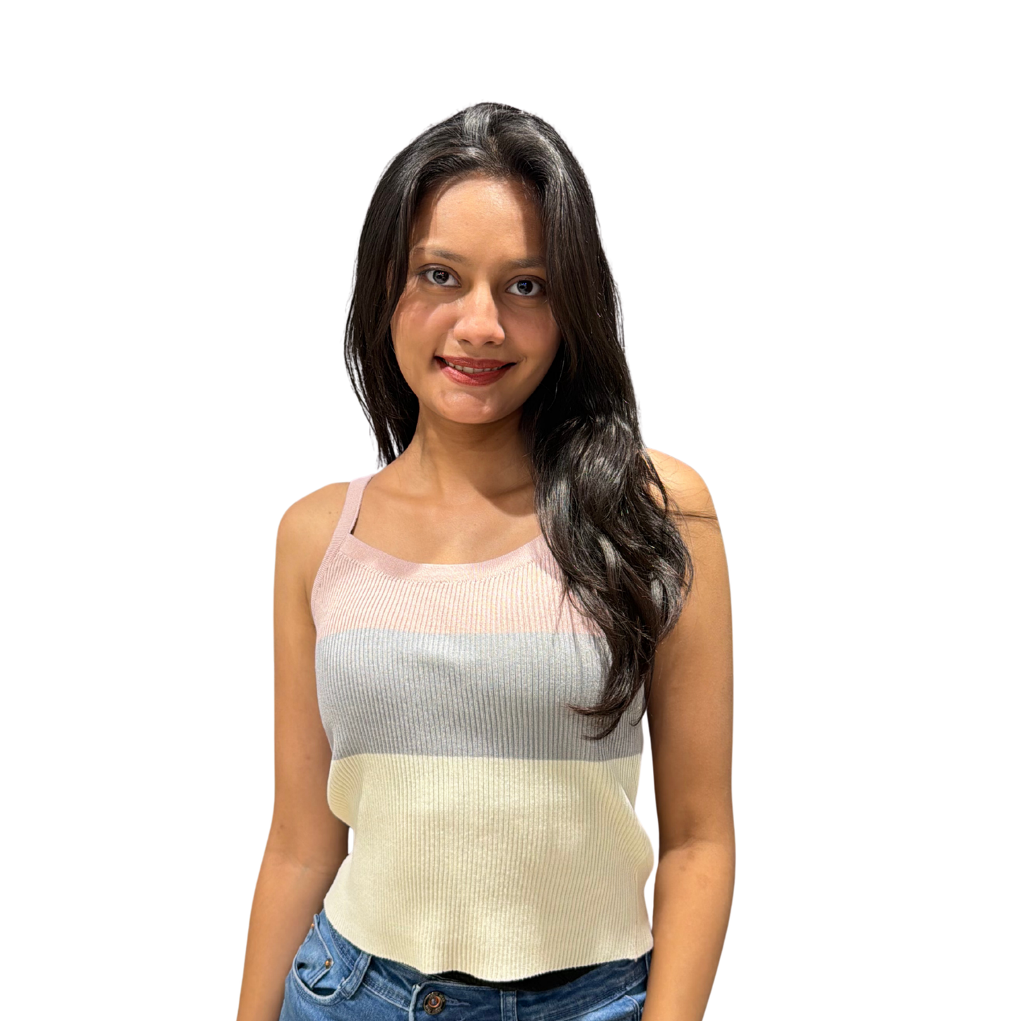 Knitted colorful tank top