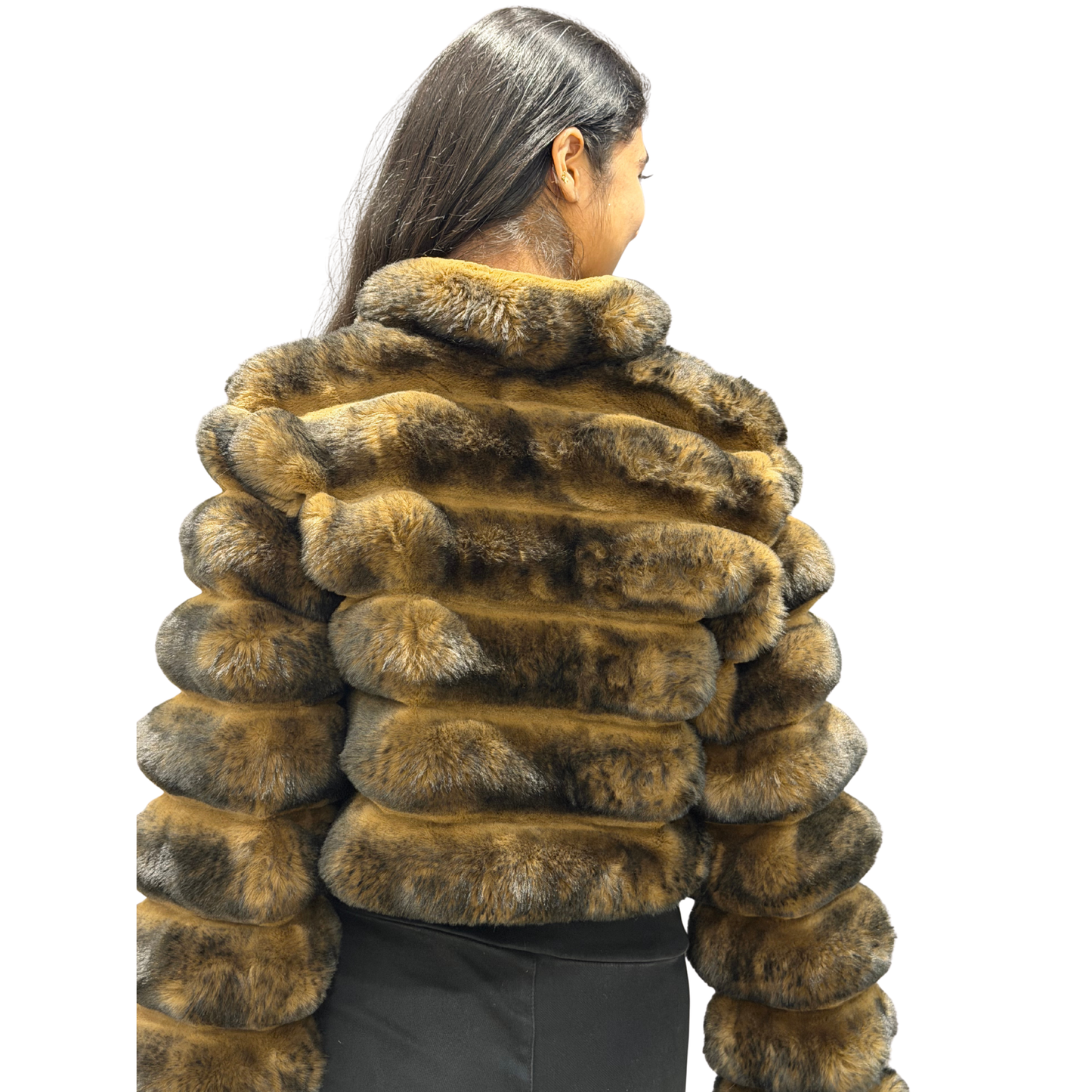 Luxury Brown Faux Fur Bubble Jacket – Winter Premium Edition