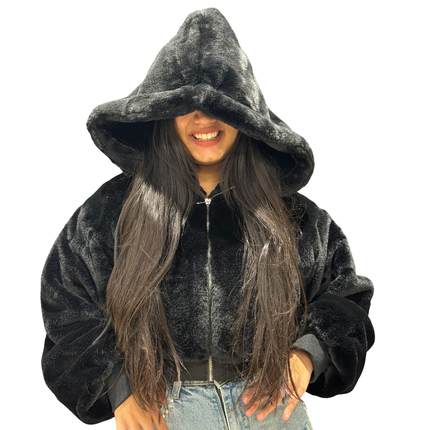 Cozy Teddy Fur Hoodie – Oversized Winter Zip-Up Jacket