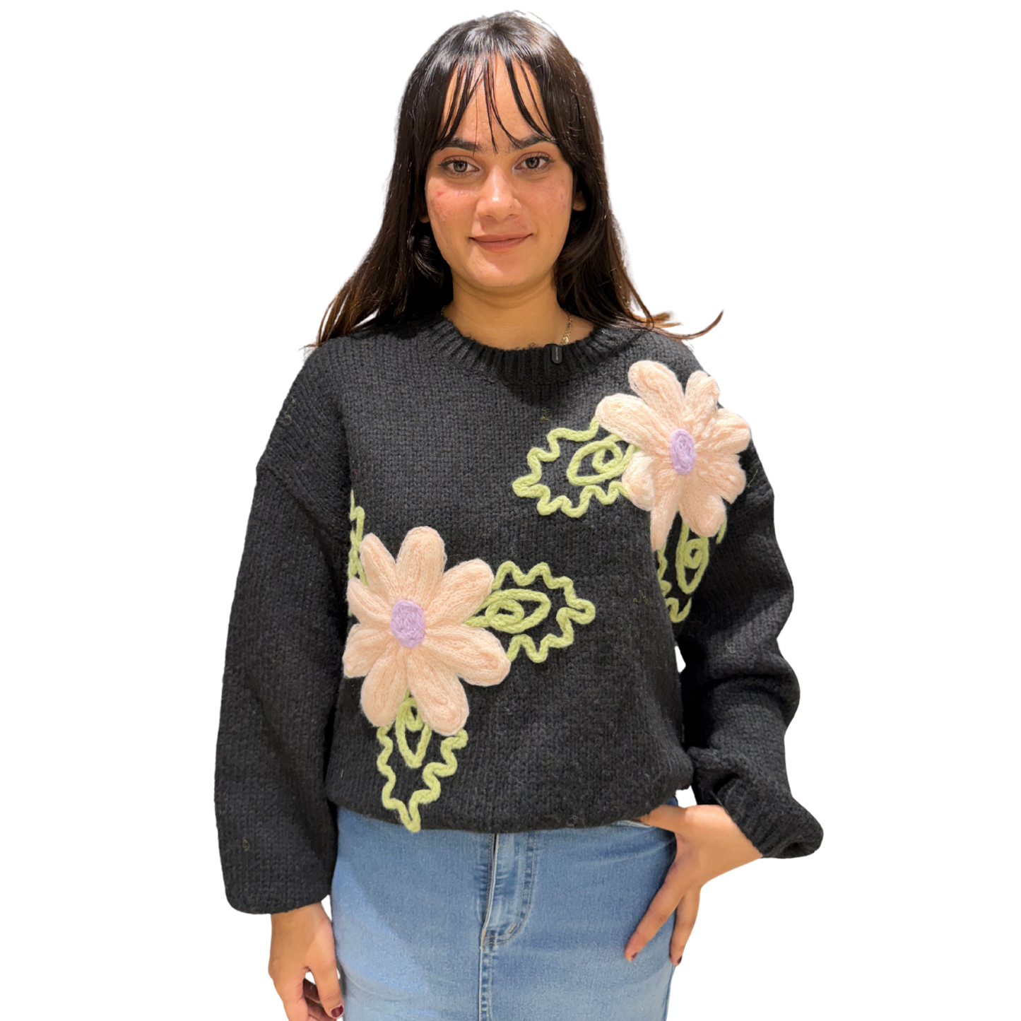 Floral Knitted Sweater