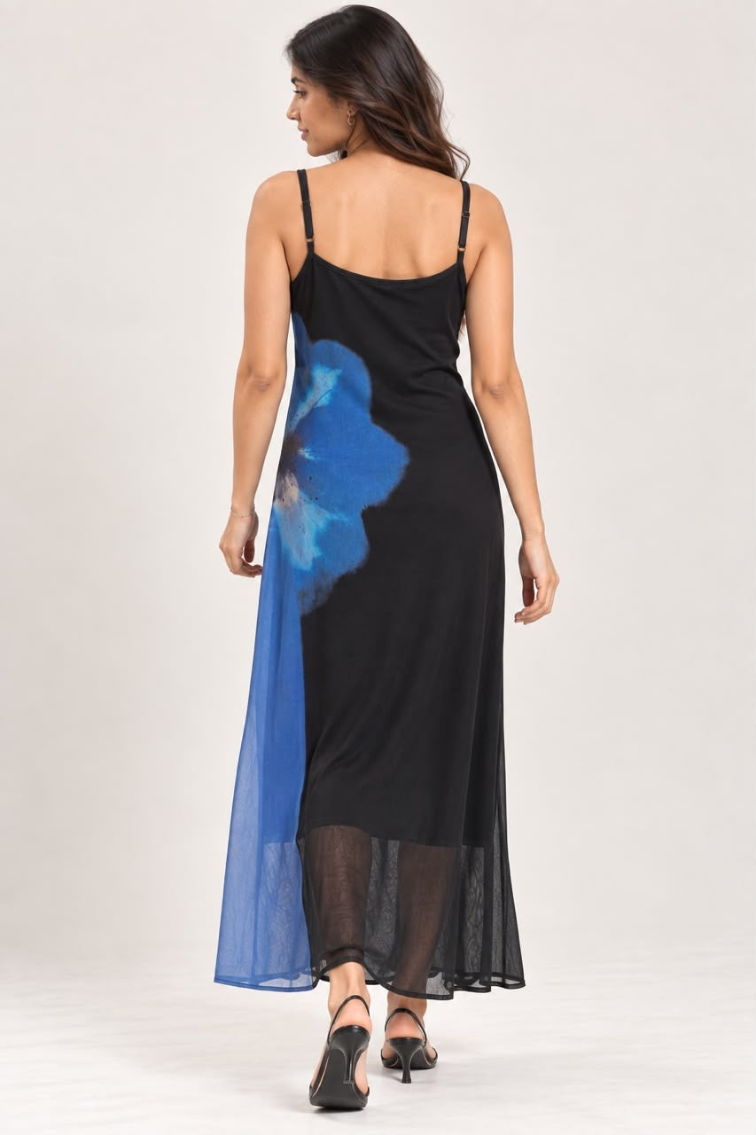 Blue Abstract Printed Dress