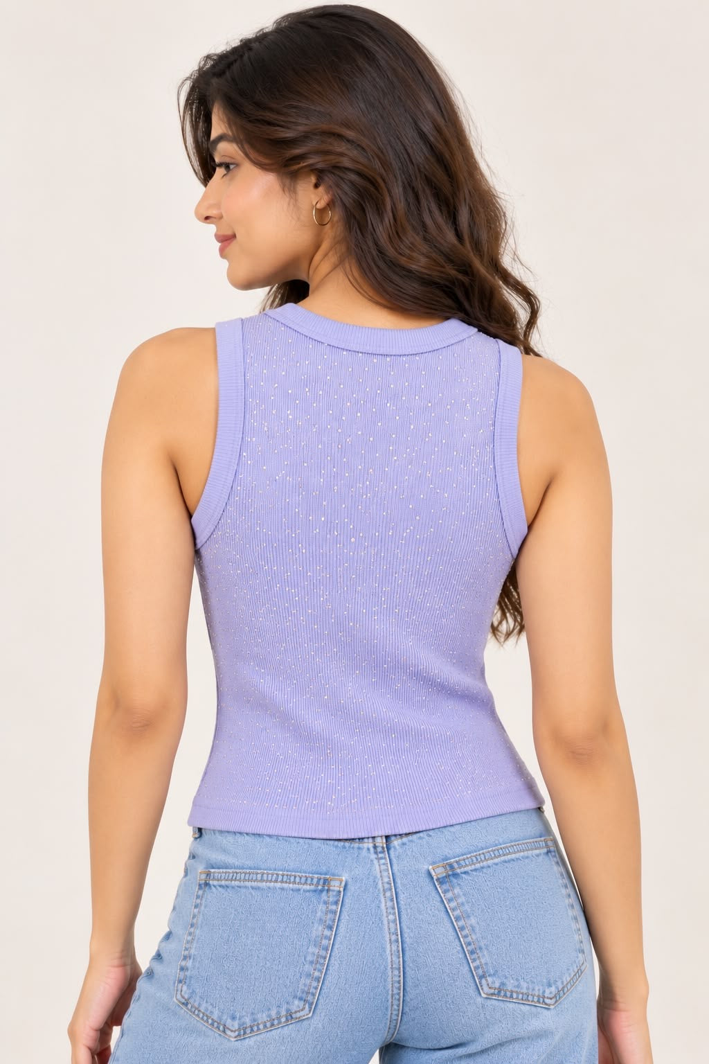 Lavender Shimmer Sleeveless Top