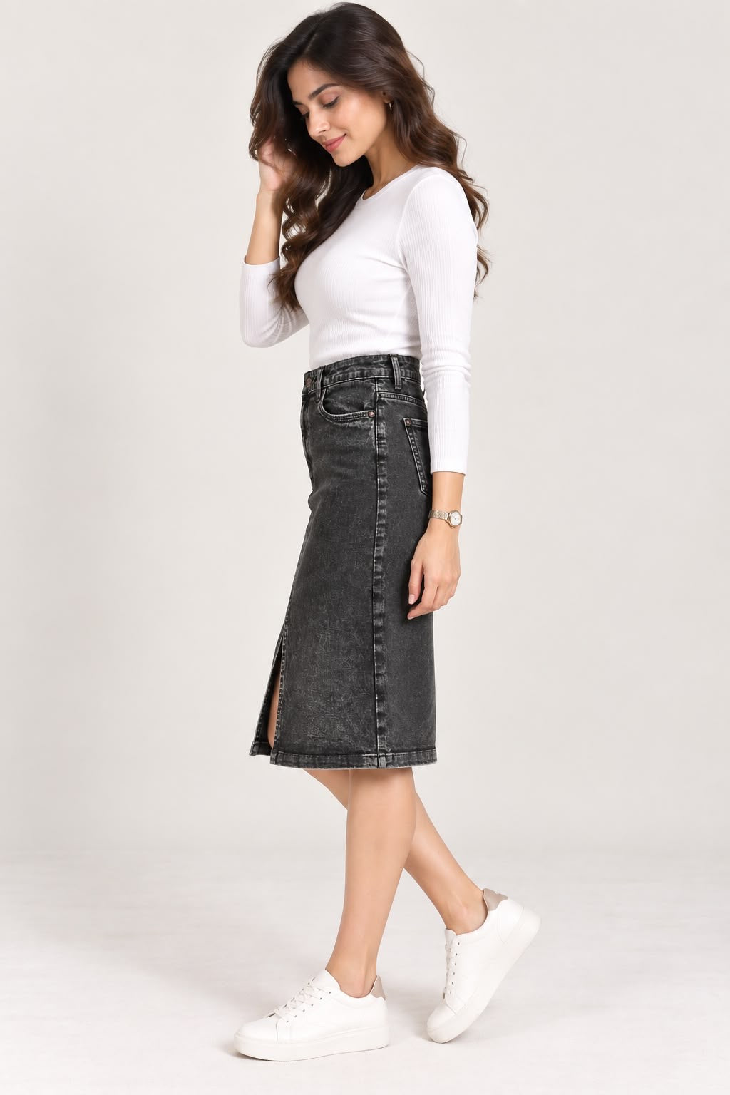 Black Denim Mini Skirt - The Style Story