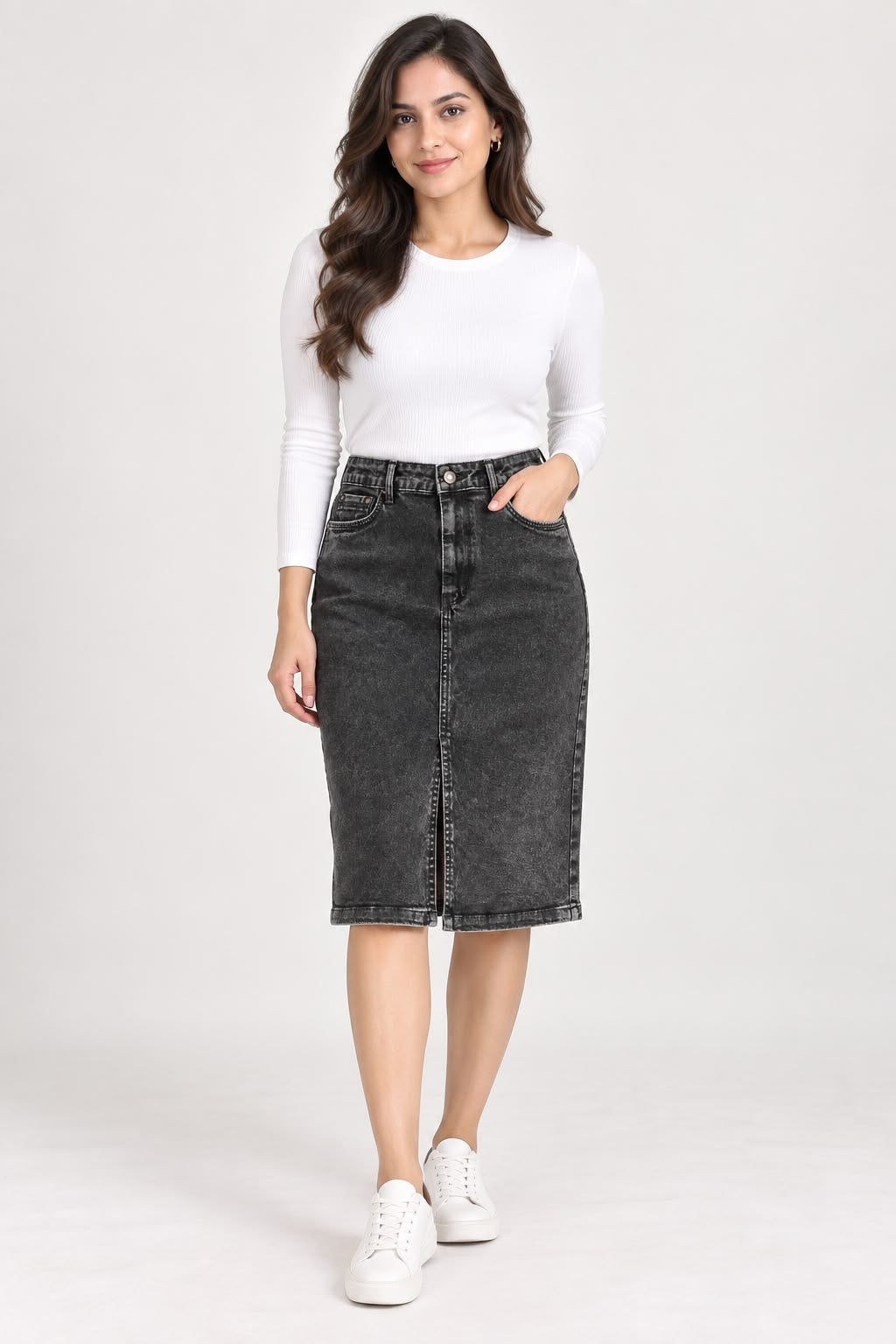 Black Denim Mini Skirt - The Style Story