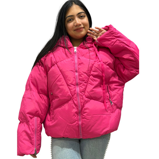 Women’s Vibrant Hot Pink Puffer Jacket