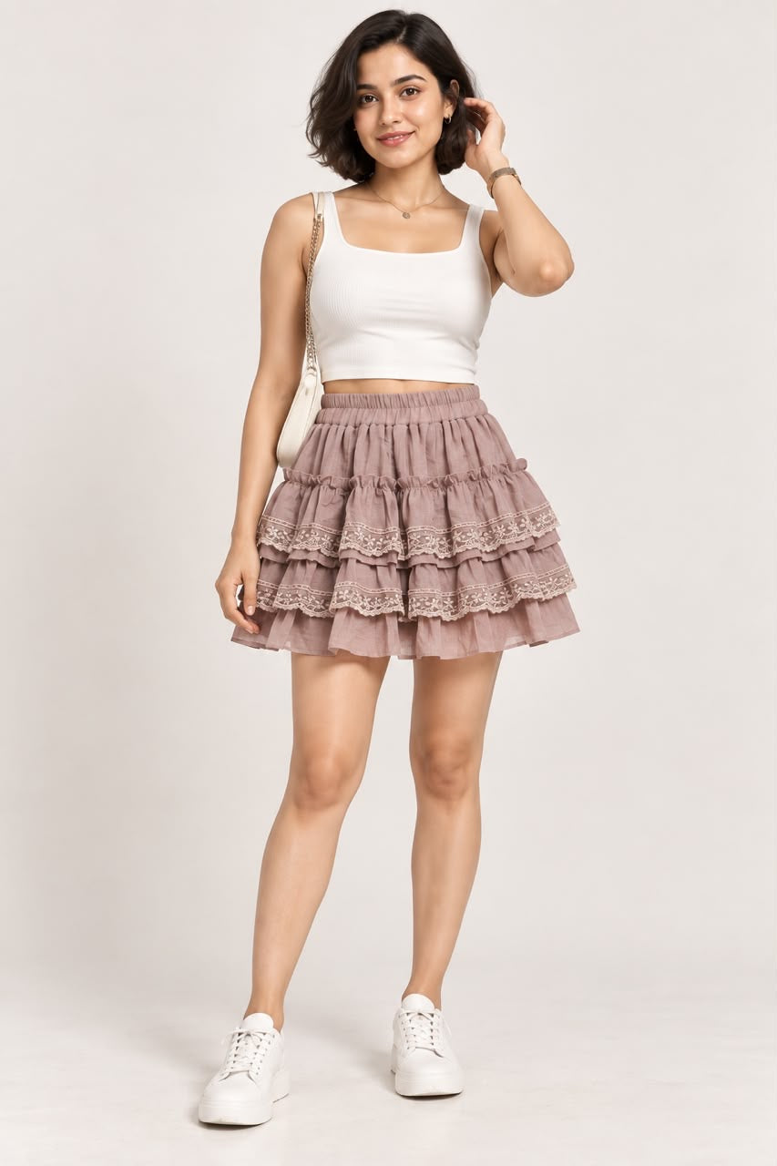 Tiered Mini Skirt