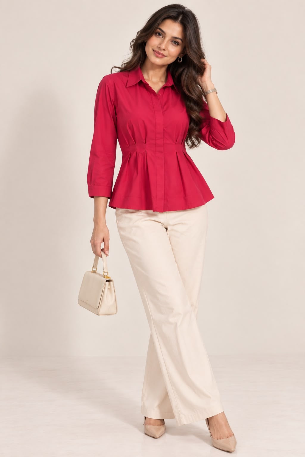 Red Peplum Shirt - The Style Story
