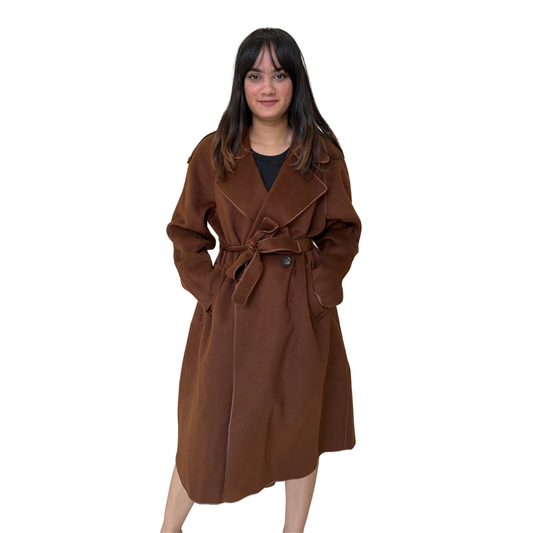Classic  Belted Trench Coat – Winter Long Overcoat