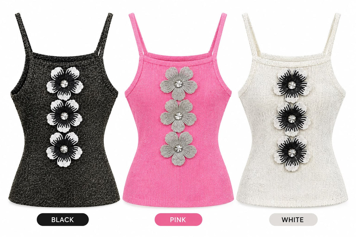 Floral Appliqué Knit Top