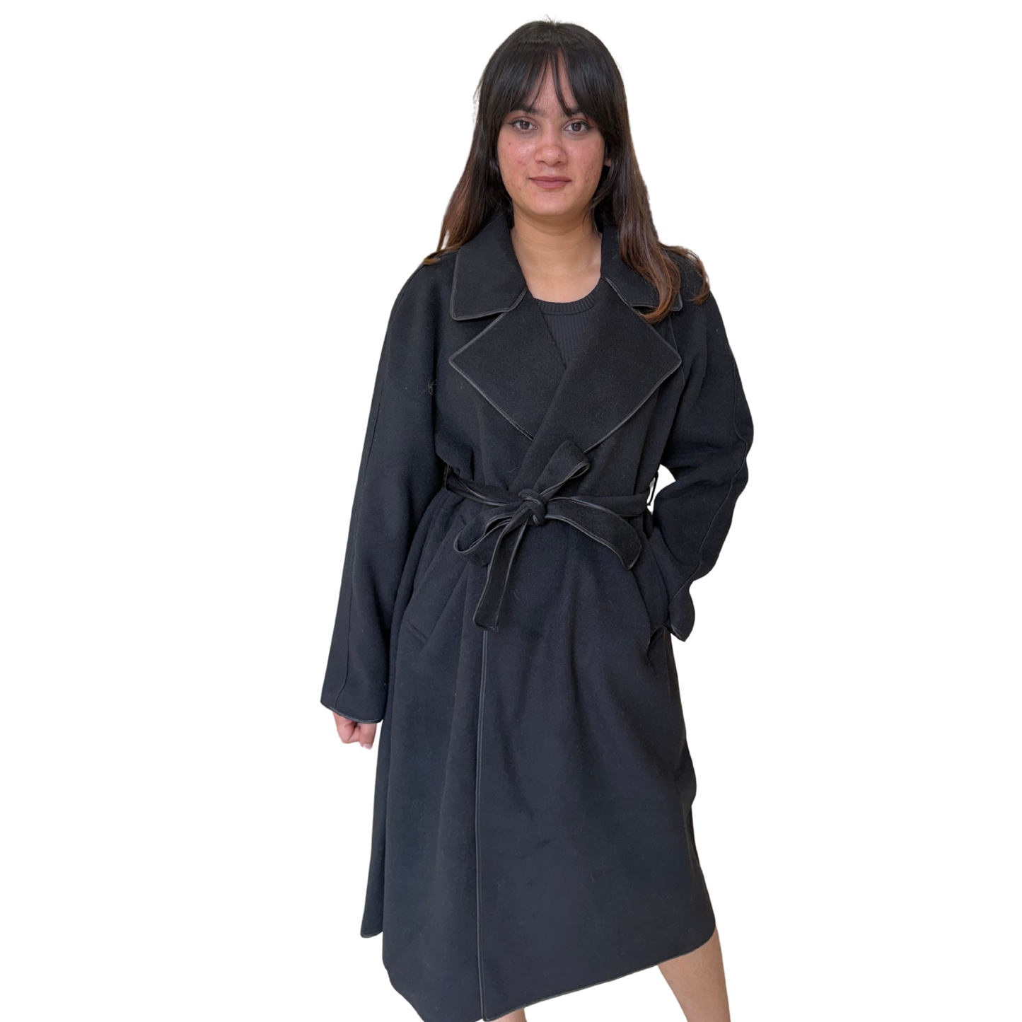 Classic  Belted Trench Coat – Winter Long Overcoat