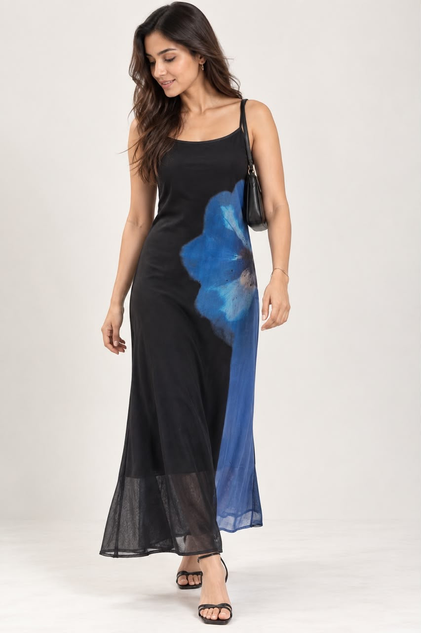 Blue Abstract Printed Dress