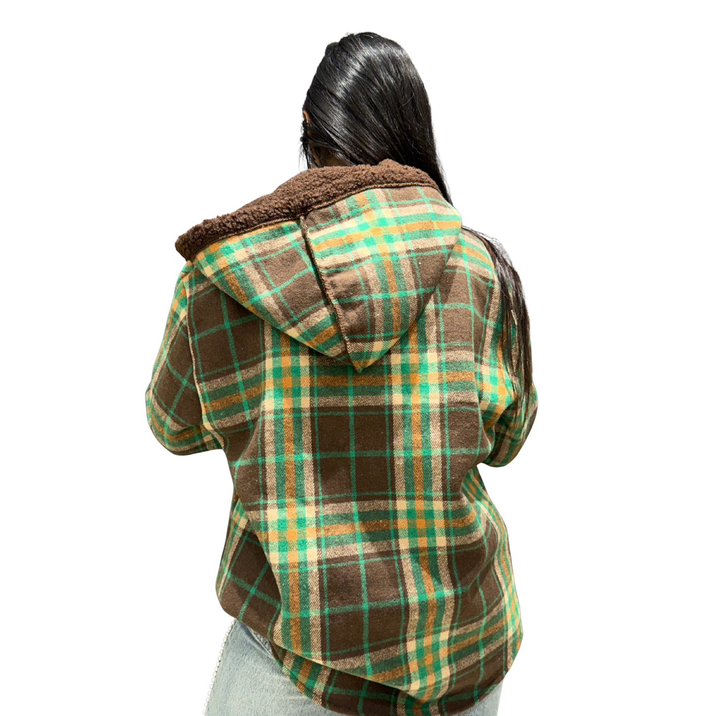 CozyCheck™ Women’s Oversized Fleece-Lined Plaid Hoodie Jacket