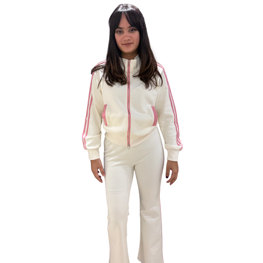 Striped Zip-Up Tracksuit Set