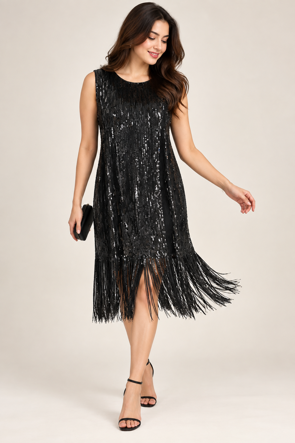 Elegant Black Sequin Dress