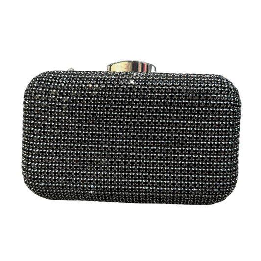 Black Crystal Embellished Clutch Bag