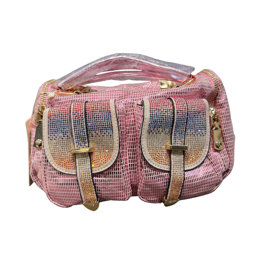 Boho Chic Beaded Pocket Handbag – Pink Elegance Edition