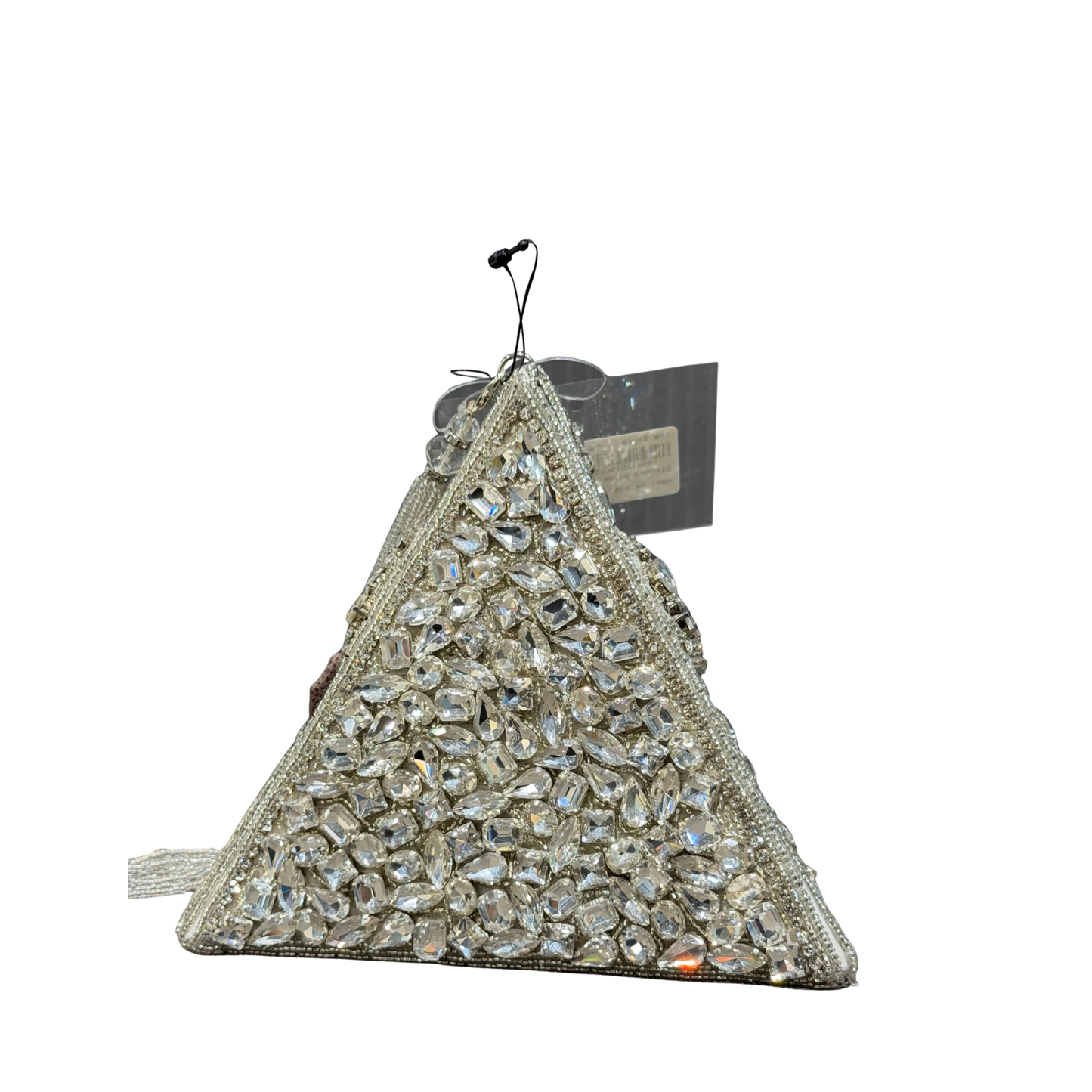 Sparkling Crystal Embellished Triangle Clutch Bag