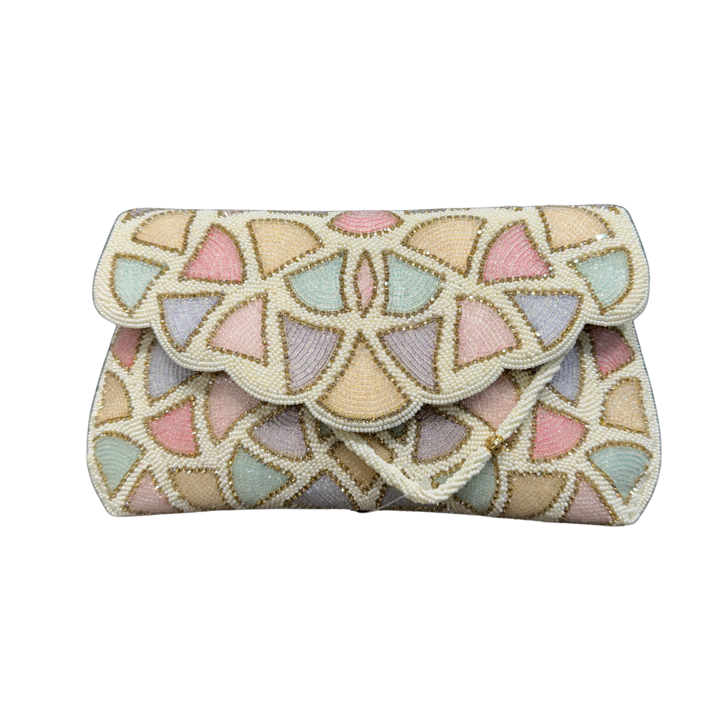 Pastel Mosaic Beaded Clutch