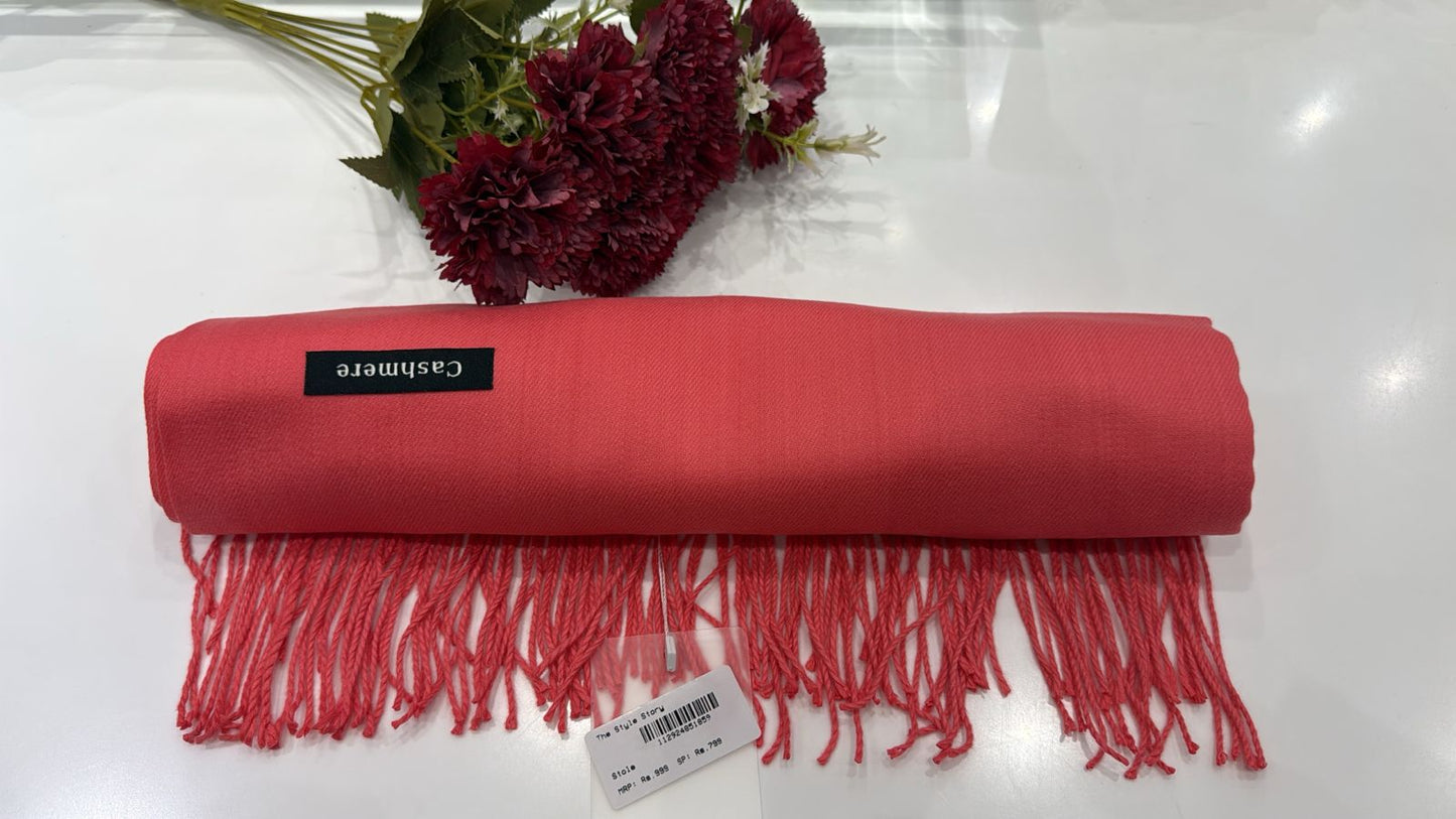 Aqua Fringe Pashmina Shawl