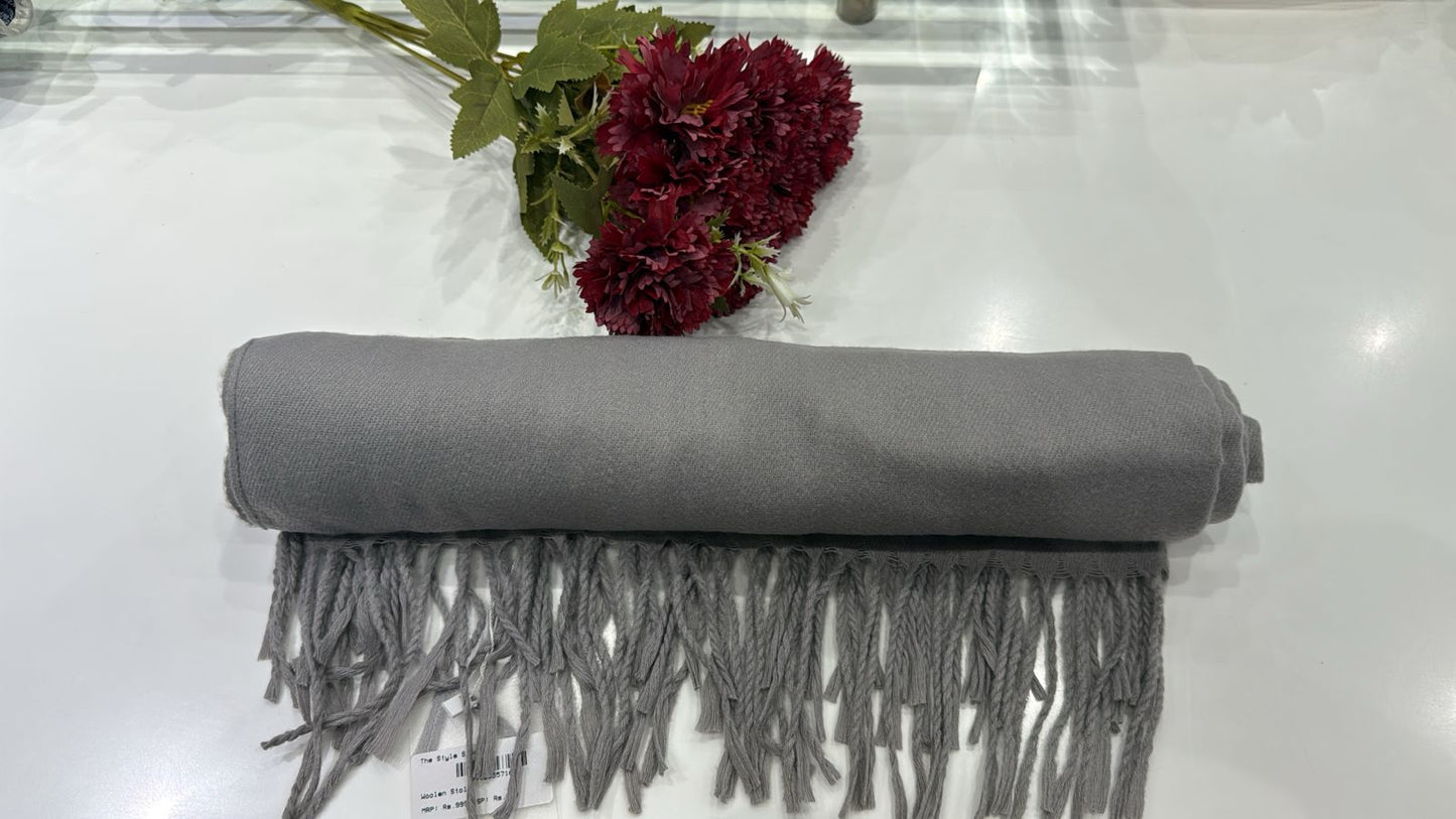 Aqua Fringe Pashmina Shawl