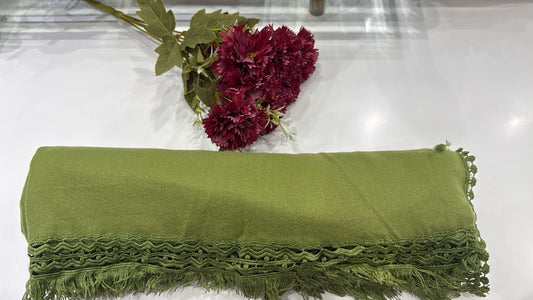 Shawl with Lace and Fringe.