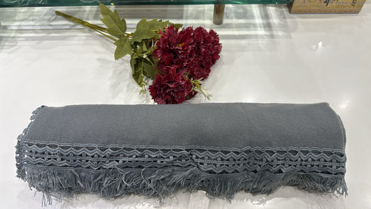 Shawl with Lace and Fringe.