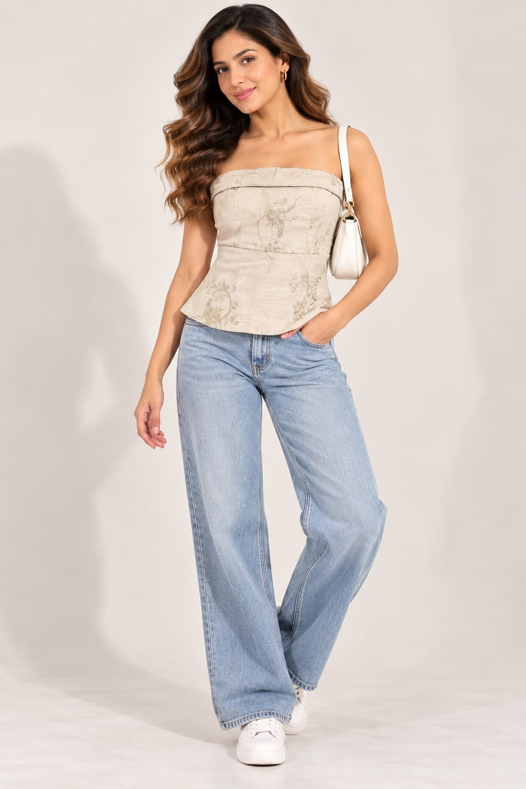 Pastel Green Floral Corset Top